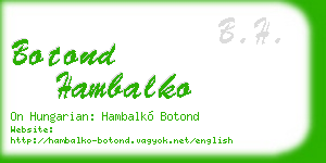 botond hambalko business card