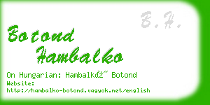 botond hambalko business card